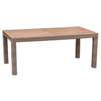 GARTENTISCH GEFLECHT AUSZIEHTISCH - Beige, MODERN, Holz/Kunststoff (180/100/76cm) - Gardenson