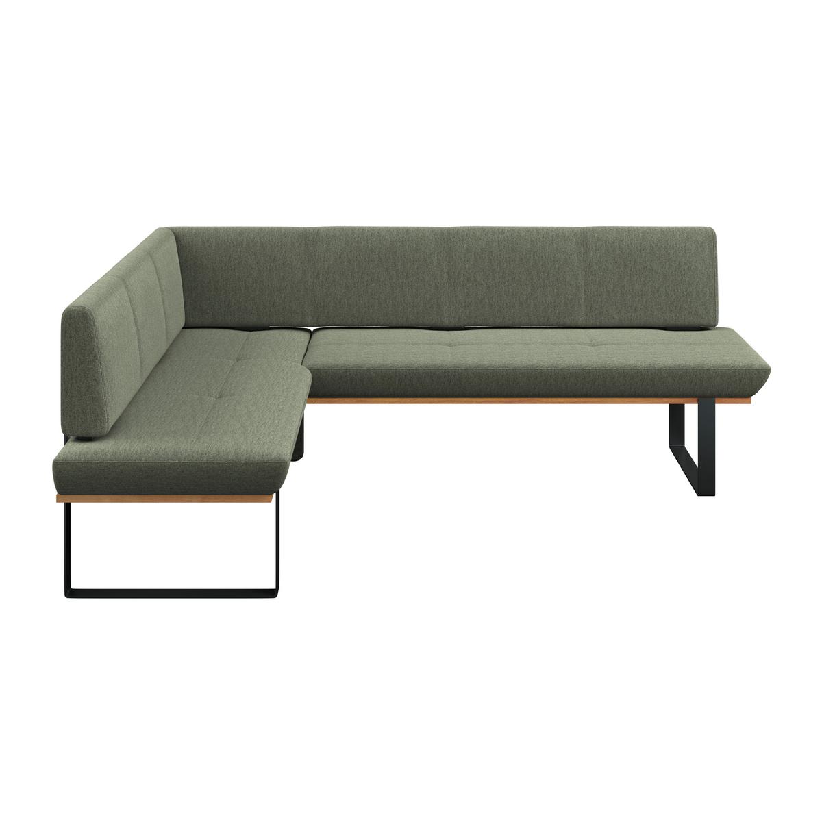 Eckbank Tristan Webstoff grün, S:175x245cm - Schwarz/Grün, MODERN, Holz/Textil (175/245cm) - James Wood