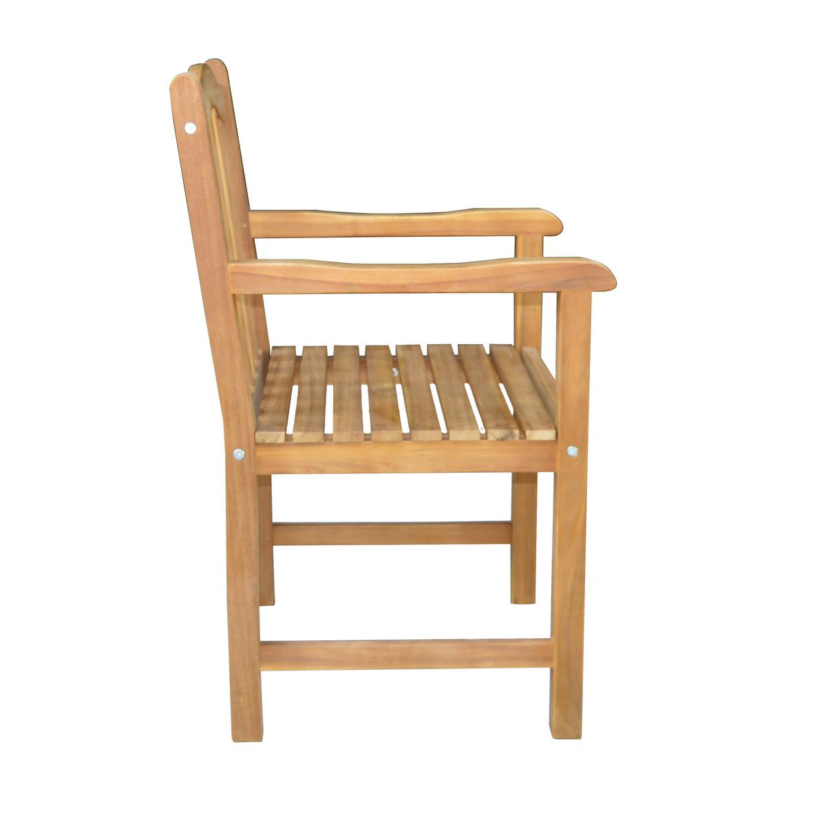 Gartenstuhl mit Armlehnen Akazie, ca. 58x57x89 cm - Akaziefarben, Basics, Holz (58/57/89cm)