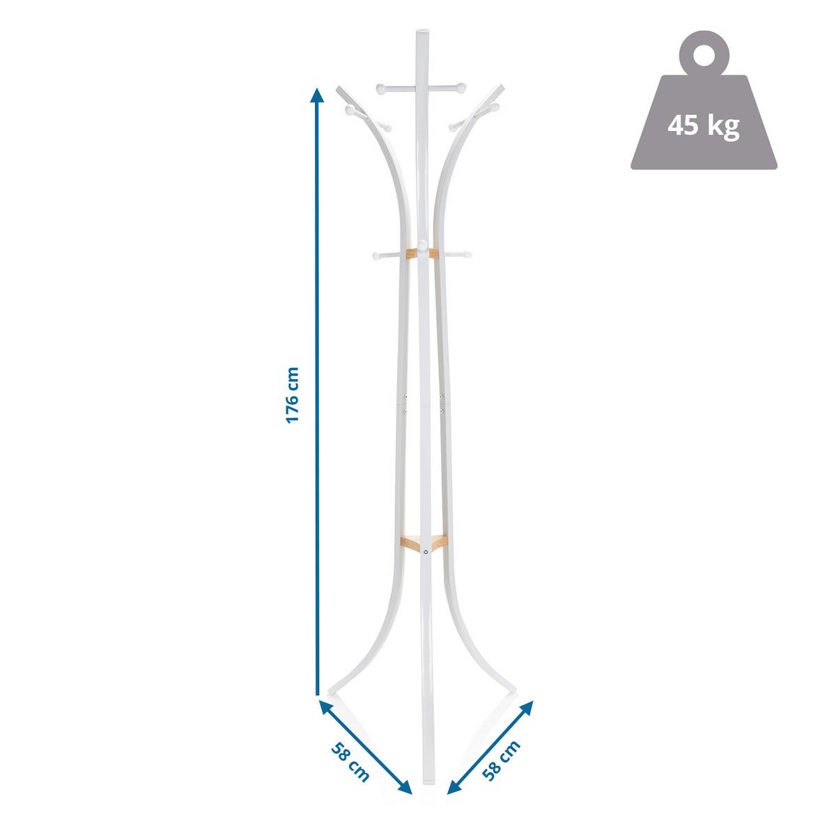 Kleiderständer Space Iii Weiß Stahl H: 176 Cm - Weiß, MODERN, Metall (58/176/58cm) - MID.YOU