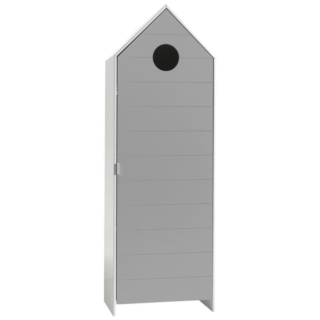 Kinderkleiderschrank B: 57,6 cm Casami, Grau/Weiß