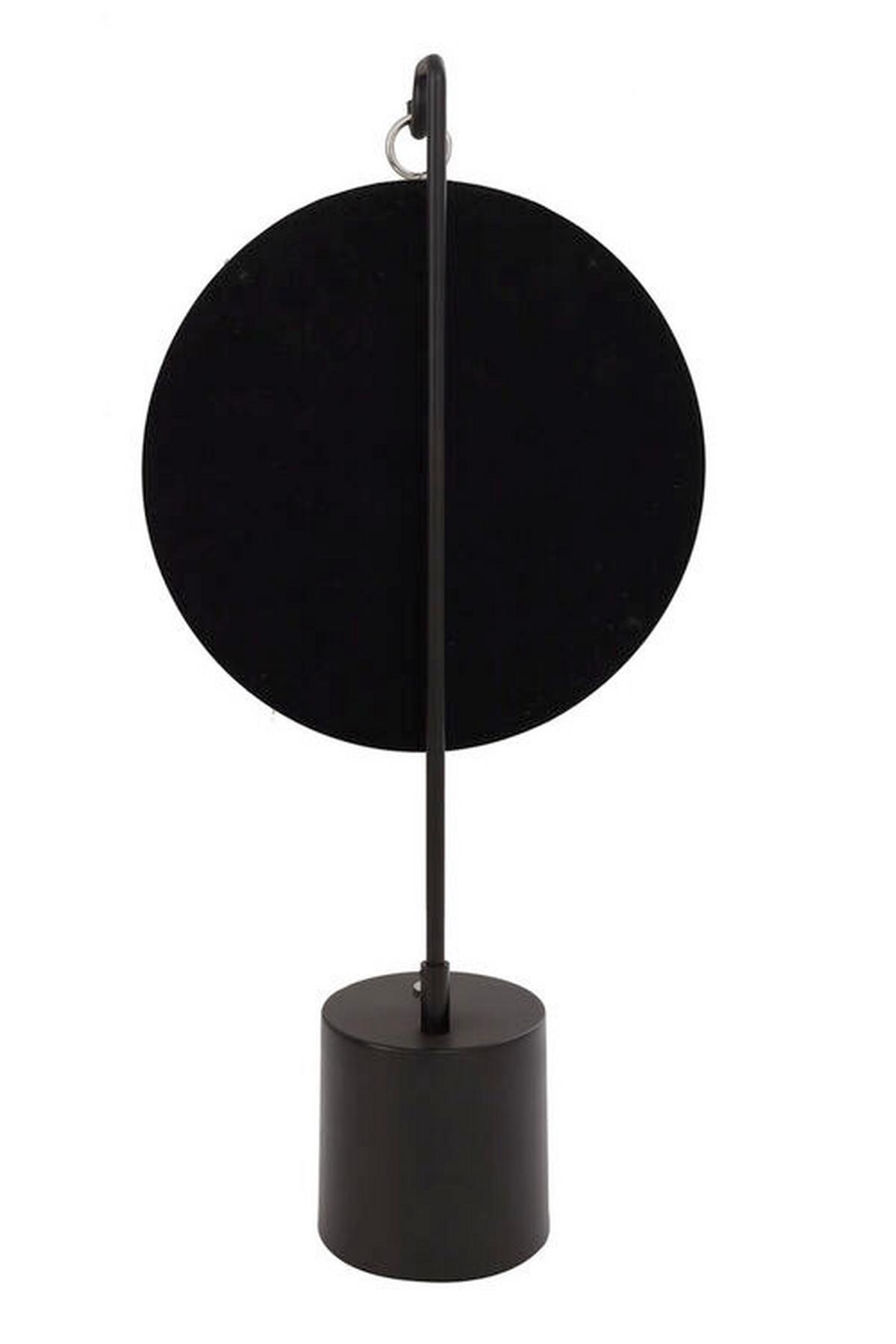 Tischspiegel Eleganca 65 Cm Metall Schwarz/silberfarben - Silberfarben/Schwarz, MODERN, Glas/Metall (30/65/13cm) - Kayoom