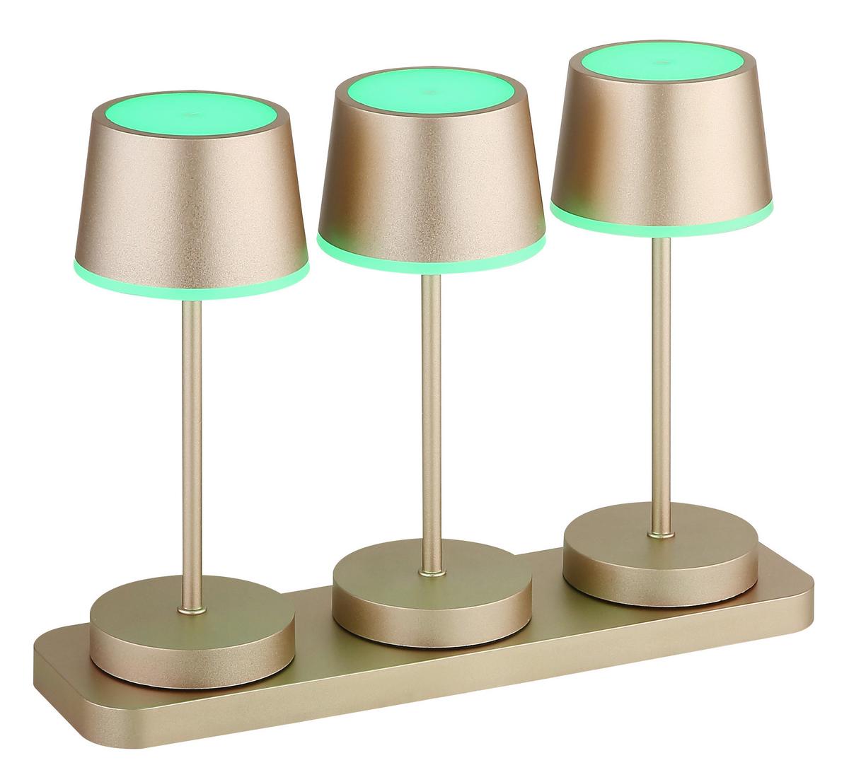 Tischleuchte, Opal/Champagner Kunststoff, 230V - Champagner/Opal, Design, Kunststoff/Metall (8,3/20cm) - Globo