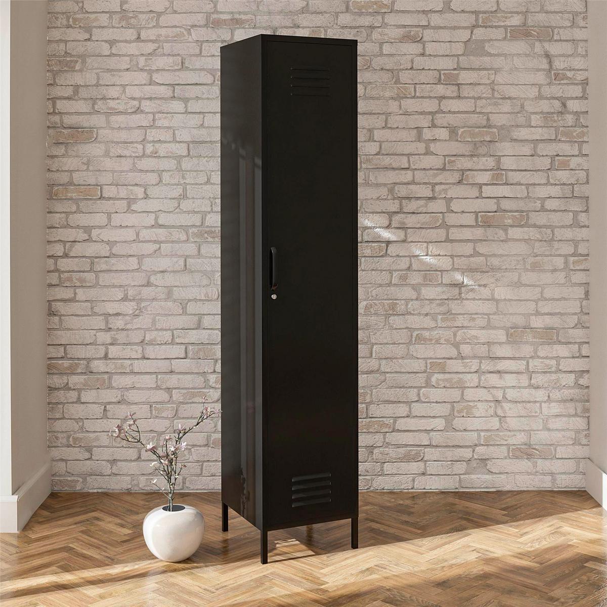 Garderobenpaneel Mission District Schwarz B: 38 cm - Schwarz, Design, Metall (38/185/40cm) - MID.YOU