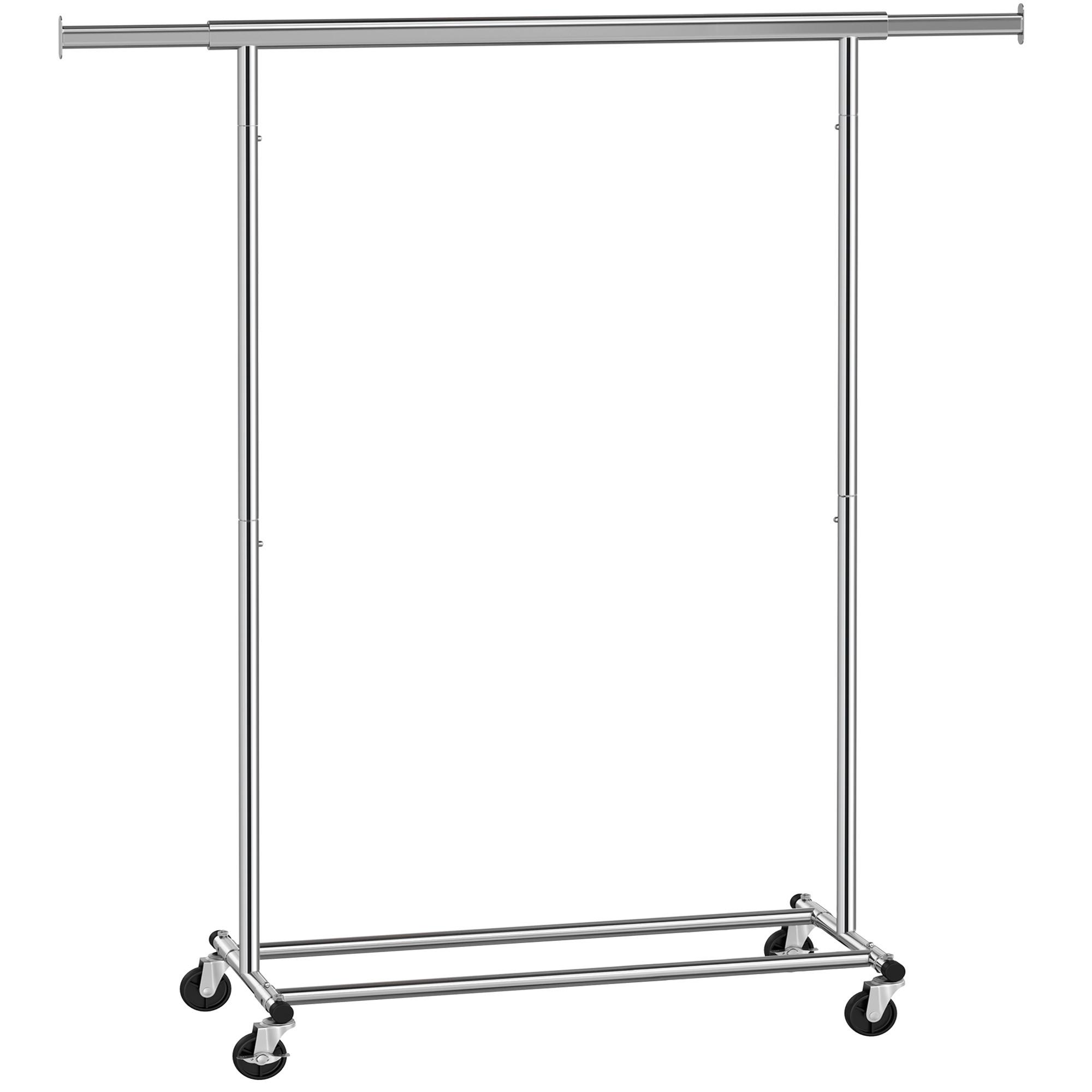 Kleiderwagen Silberfarben B: 132 cm - Silberfarben, Basics, Metall (132/162/45cm)