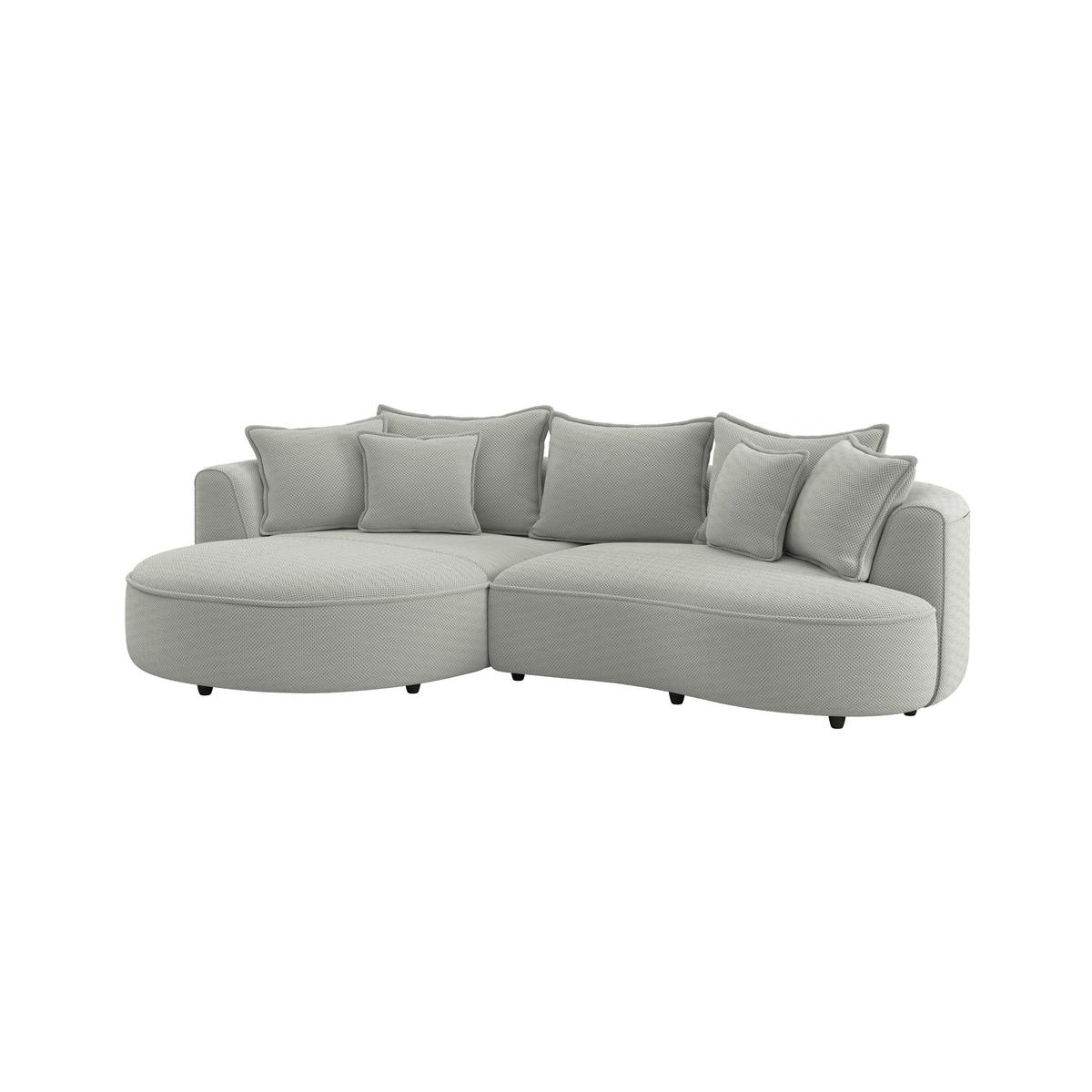 Rohová sedačka LEVI, ľavá, jadeitovozelená, so 7 vankúšmi - čierna/jadeitovozelená, Modern, textil/plast (168/287cm)