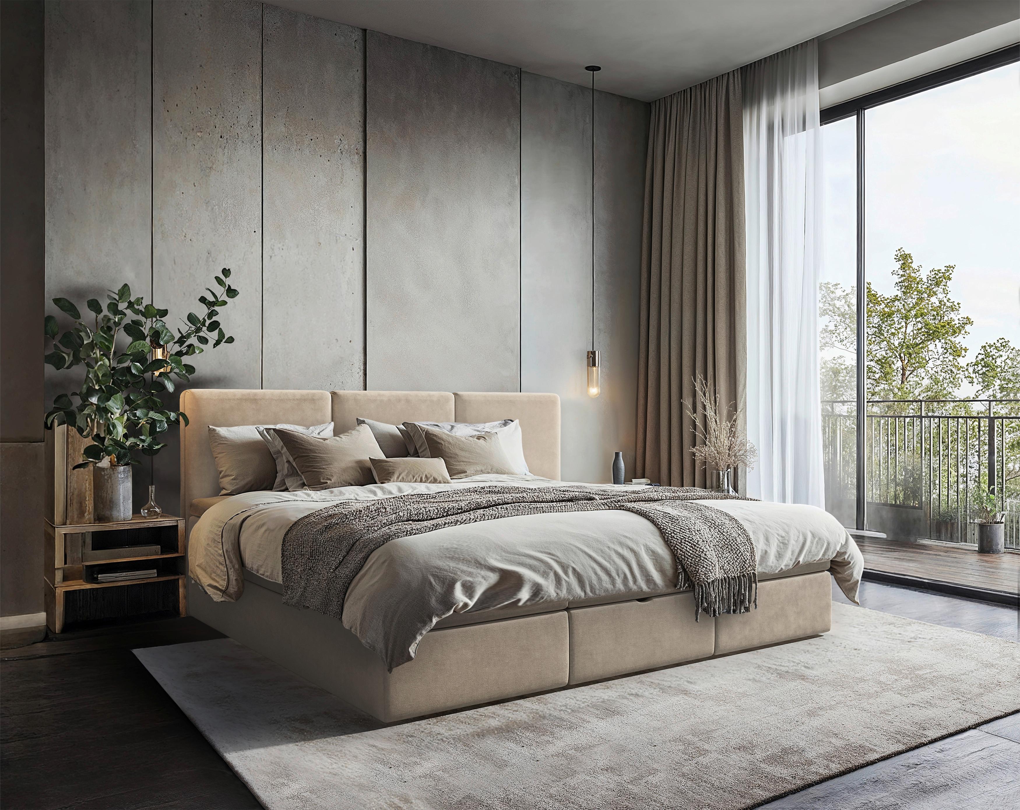 Familienbett Domino Combo Mit 3 Bettkasten, Beige 270x200 - Beige/Schwarz, MODERN, Holz/Holzwerkstoff (270/200cm) - MID.YOU