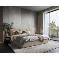 Familienbett Domino Combo Mit 3 Bettkasten, Beige 240x200 Cm - Beige/Schwarz, MODERN, Holz/Holzwerkstoff (240/200cm) - MID.YOU