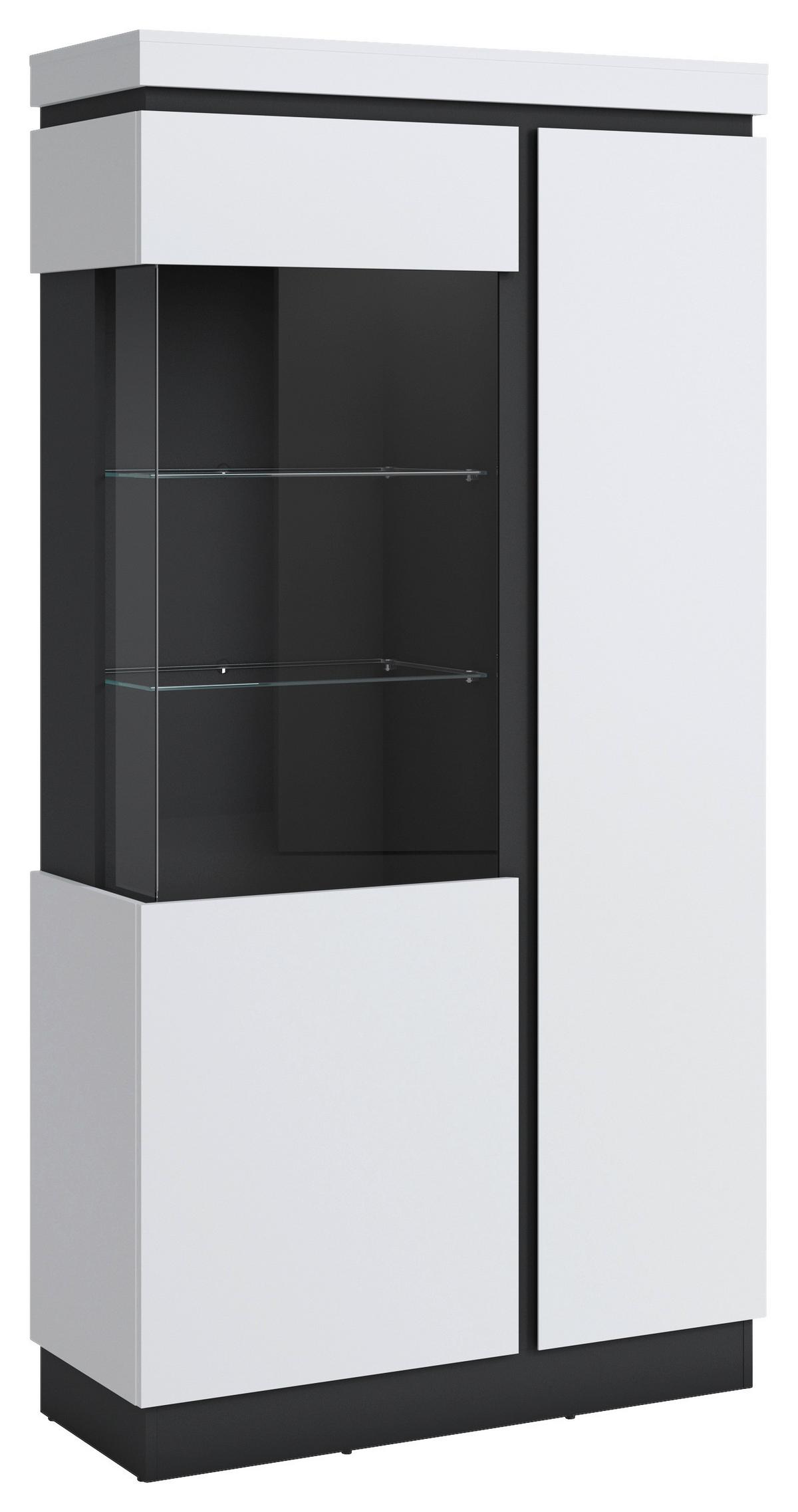 Vitrin Campania - antracit/fehér, Trend, faalapú anyag/Üveg (103,6/200,5/40cm)