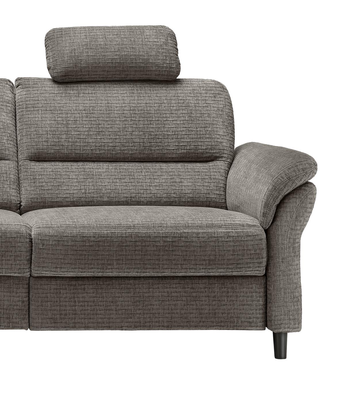 Ecksofa Cavoli Graubraun Relaxfunktion S: 190x266 Cm - Graubraun/Schwarz, MODERN, Textil (190/266cm) - Livetastic