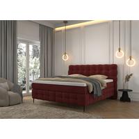 Boxspring- Ágy Scarlett 160/200cm - sötétvörös, Konventionell, faalapú anyag/textil (160/200cm)