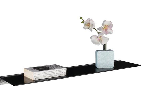 Glasablage Larry B:80cm Sicherheitsglas, Schwarz - Schwarz/Alufarben, MODERN, Glas/Kunststoff (80/20/4,8cm) - Homezone Glasablage Larry B:80cm Sicherheitsglas, Schwarz - Schwarz/Alufarben, MODERN, Glas/Kunststoff (80/20/4,8cm) - Homezone
