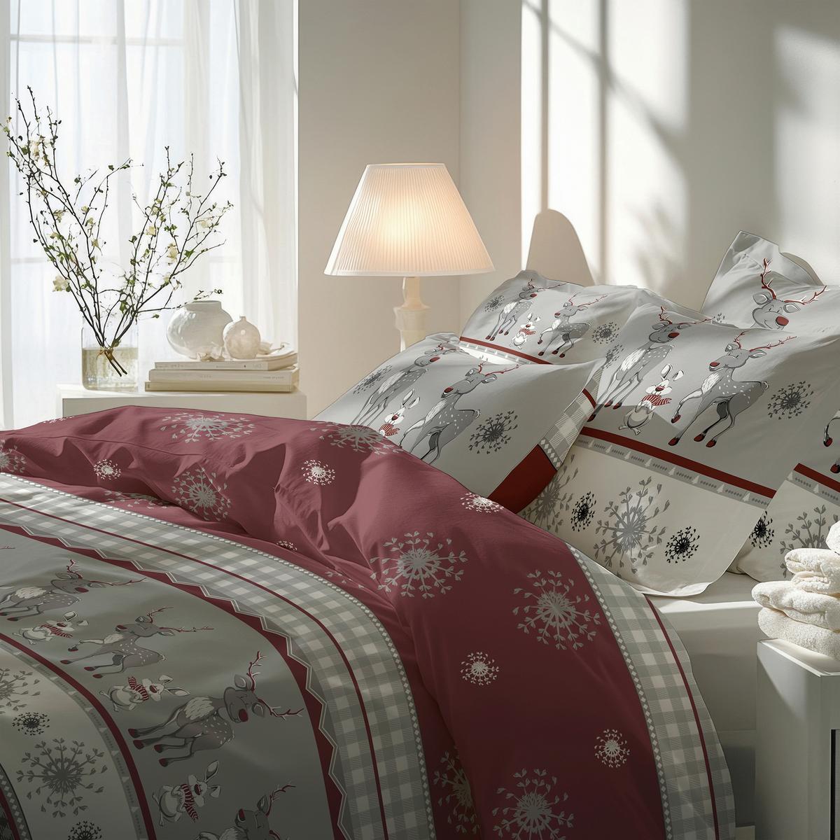 POSTEĽNÁ BIELIZEŇ F20R.005.VERAN WEINROT - vínovočervená, Design, textil (140/200cm) - Florella