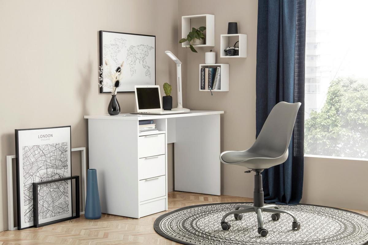 Psací stůl STUDENT - barvy chromu, Konvenční, kov/kompozitní dřevo (120/76/55cm) - Mömax