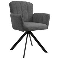 Otoční židle s područkami NORA šedá - šedá/černá, Moderní, kov/dřevo (61/87/65cm) - Premium Living