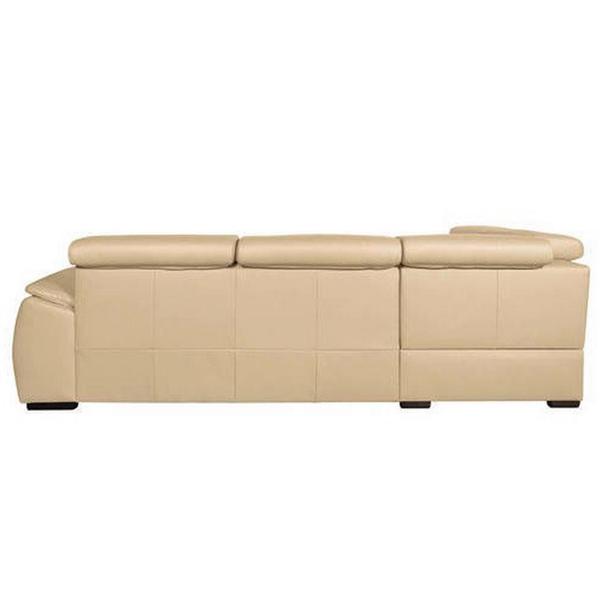 Ecksofa City Beige S: 211x265 cm - Wengefarben/Beige, Design, Leder (211/265cm) - Livetastic