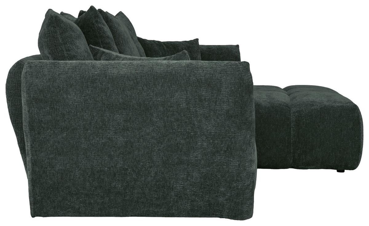 Univerzálna sedačka CAMMELLIO, tm.zelená ženilka, 7 vankúšov - čierna/tmavozelená, Modern, textil (296/189cm) - Mömax