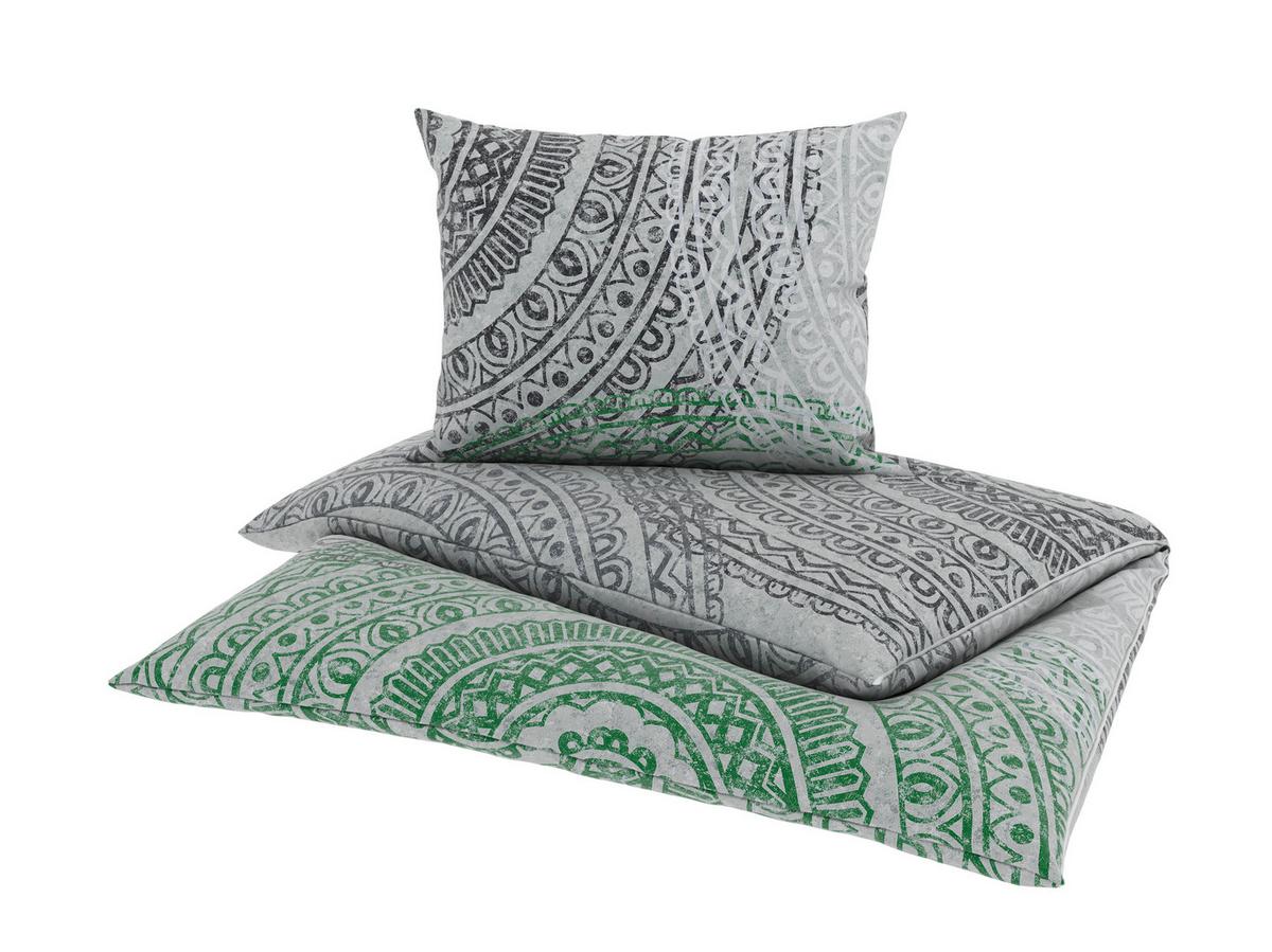 Bettwäsche Java - Grau/Grün, ROMANTIK / LANDHAUS, Textil - James Wood