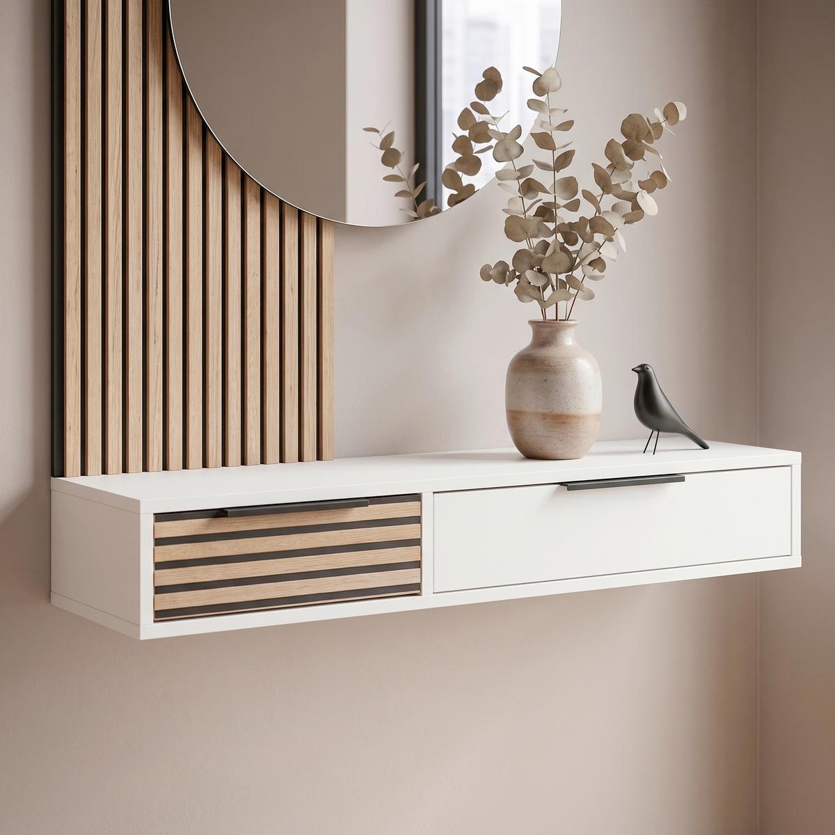 KOMODA LOFT - čierna/biela, Design, kov/kompozitné drevo (103,7/16,4/32,1cm) - MID.YOU