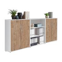 Office Edition B: 253,2 Cm Eichefarben/weiß - Eichefarben/Weiß, MODERN, Holzwerkstoff (253,2/113,6/33cm) - MID.YOU