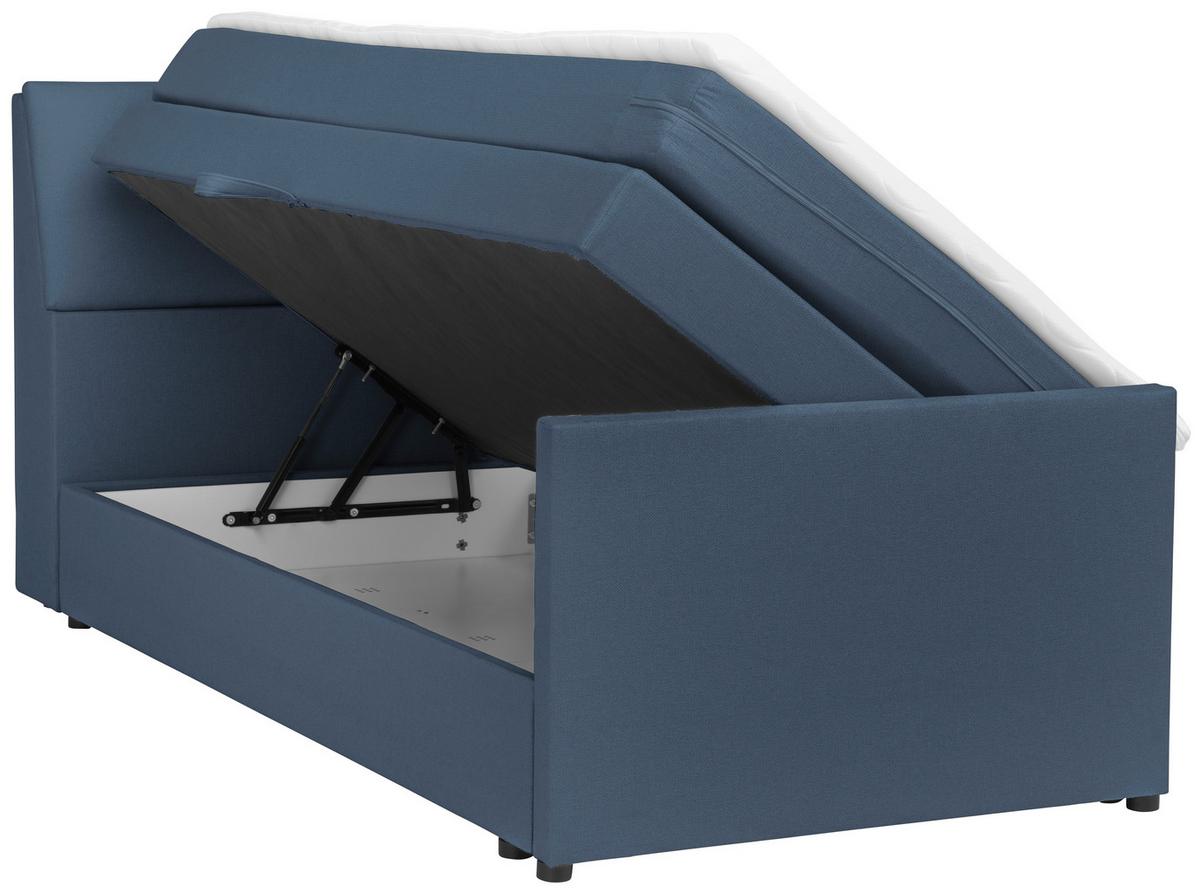 Boxspringbett Mit Bettkasten Nida 120x200 Cm Blaugrau - Blaugrau/Schwarz, MODERN, Holz/Textil (120/200cm) - MID.YOU