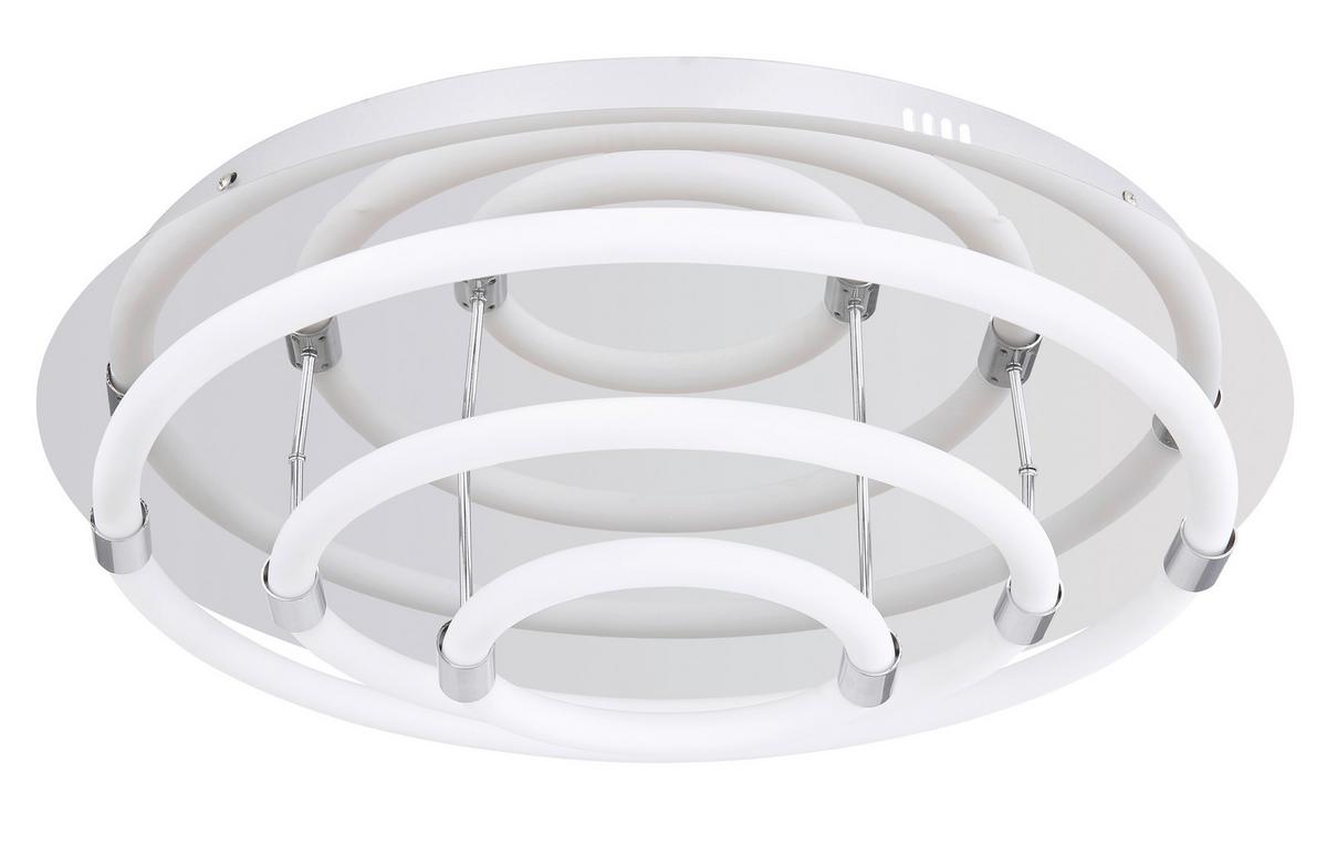 Led-deckenleuchte Ø 55 Cm 1-Flammig, Rund - Opal/Weiß, Design, Kunststoff/Metall (55/15cm) - Globo