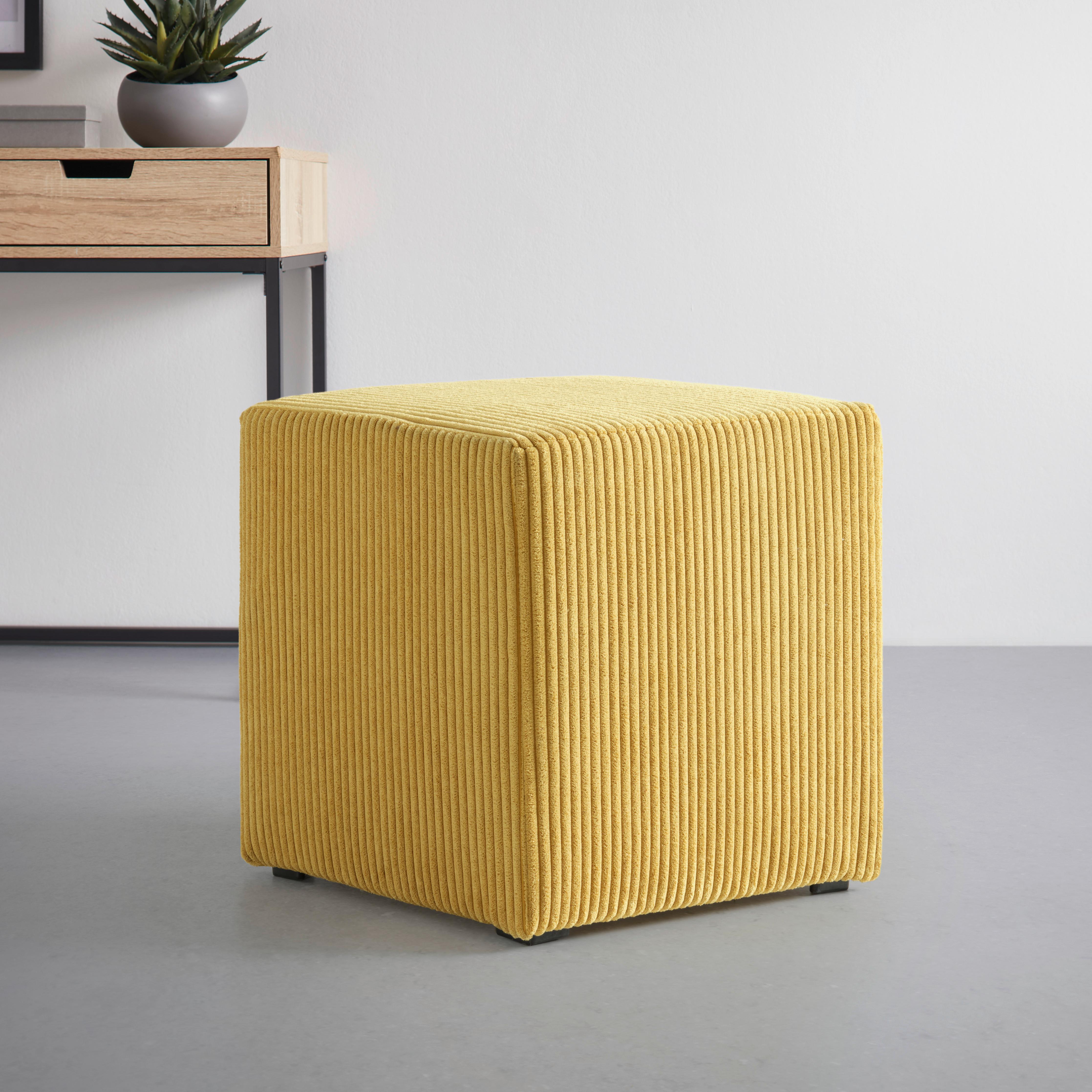 Taburetka BALI, horčicová - horčicovožltá, Modern, textil (45/42/45cm) - Mömax