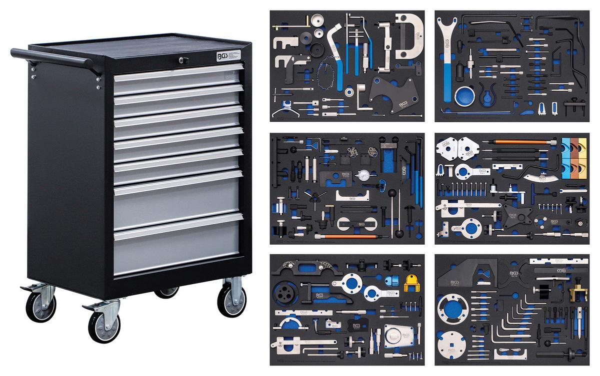Werkstattwagen 6076 - Schwarz/Grau, Basics (68/99,5/45,8cm)