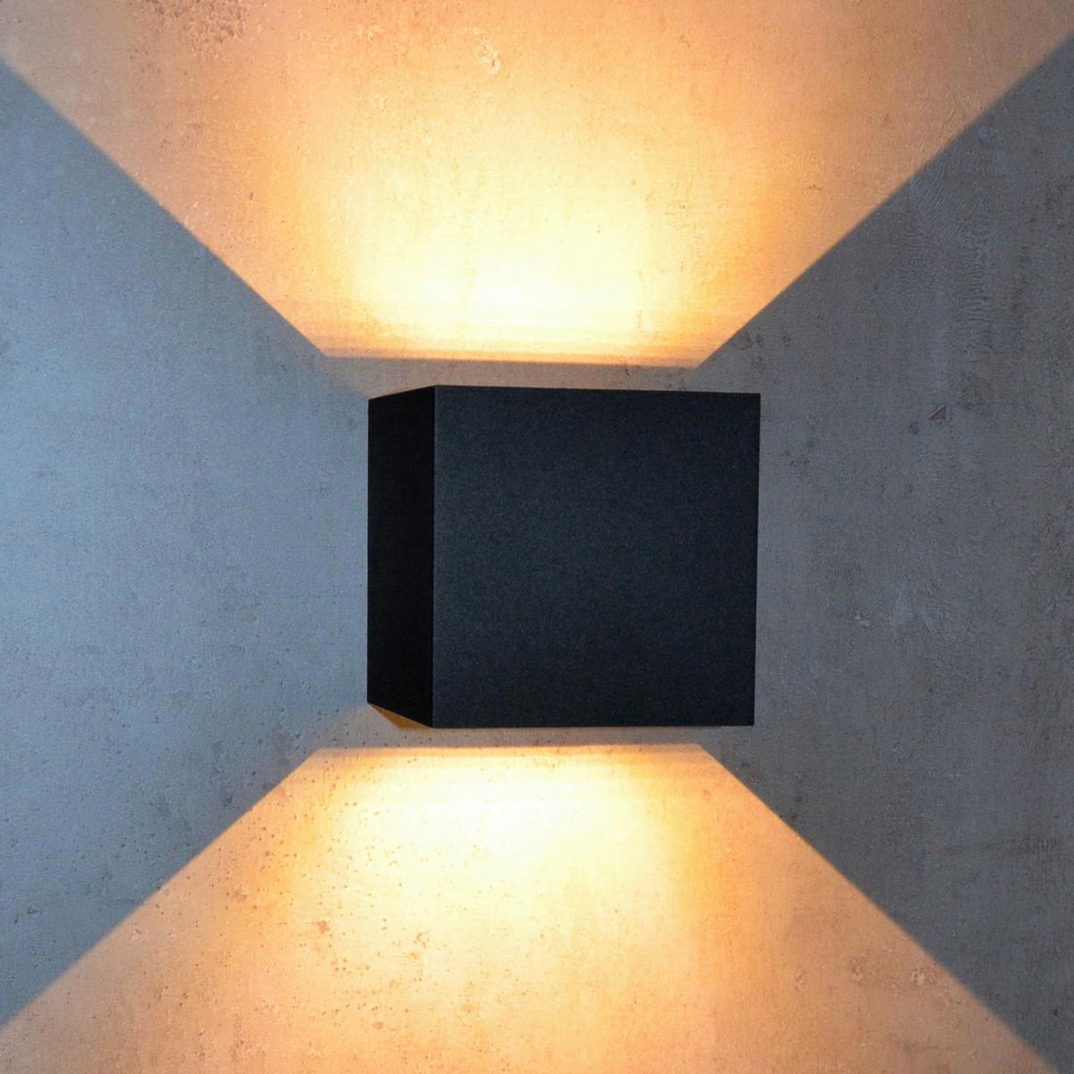 Außenwandleuchte 2528000351996 Wandl Kappa - Schwarz, Design, Metall (10/10/10cm)