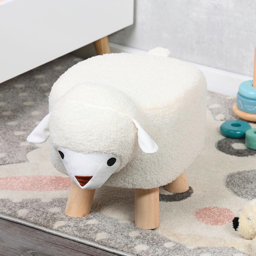 Kinderhocker Weiß B: 47 Cm - Weiß/Kieferfarben, Basics, Textil (47/25/25cm) - Kesper