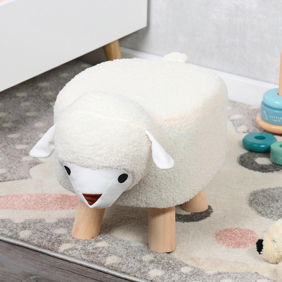 Kinderhocker Weiß B: 47 cm - Weiß/Kieferfarben, Basics, Textil (47/25/25cm) - Kesper