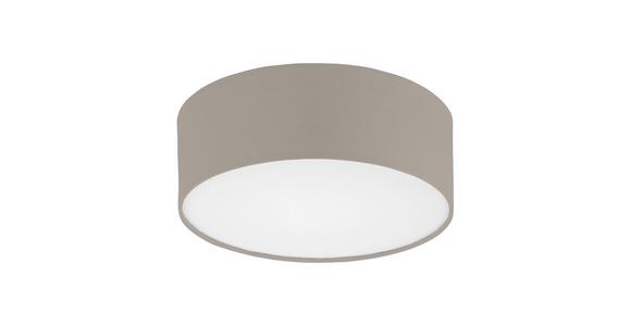 Deckenleuchte Kora Ø 38 Cm Mit Textilem Lampenschirm - Taupe/Weiß, KONVENTIONELL, Textil/Metall (38/11cm) - James Wood