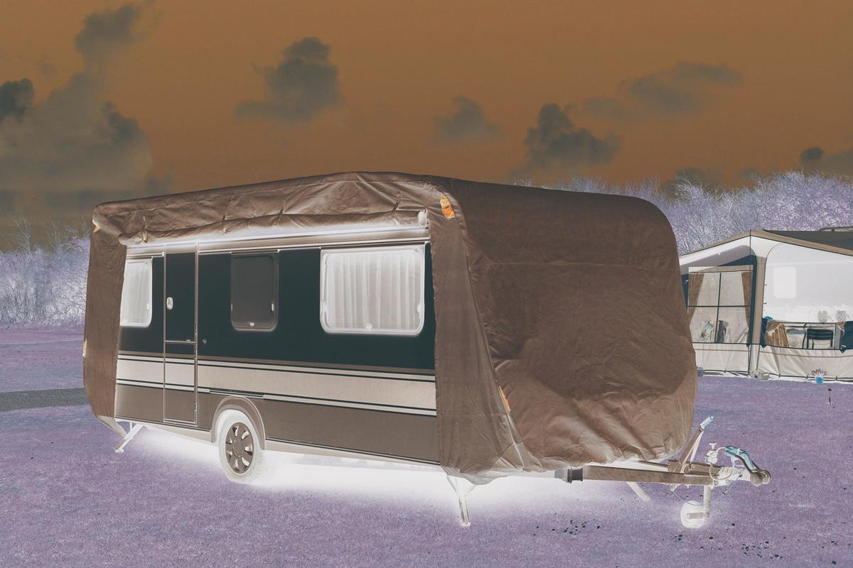 Schutzhülle Abdeckhaube für Wohnwagen Gr. XXL Grau - Grau, Basics, Kunststoff (250/220/732cm)