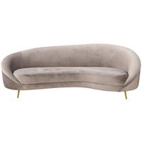 Trendová pohovka LUNA, sivobéžová, max. do 360 kg - zlatá/taupe, Modern, kov/drevo (247/81/105cm) - Mömax