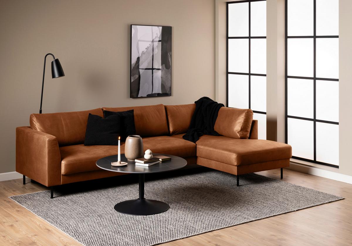 Konferenčný stolík MALTA 90cm - čierna, Design, kov/keramika (90/45cm) - Livetastic