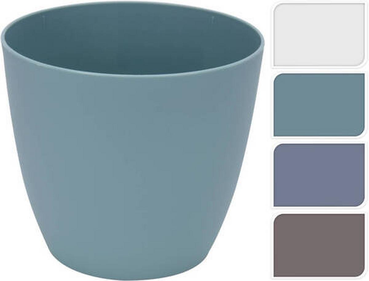 Blumentopf Blumentopf - Taupe/Blau, Basics, Kunststoff (13/13/11,5cm)