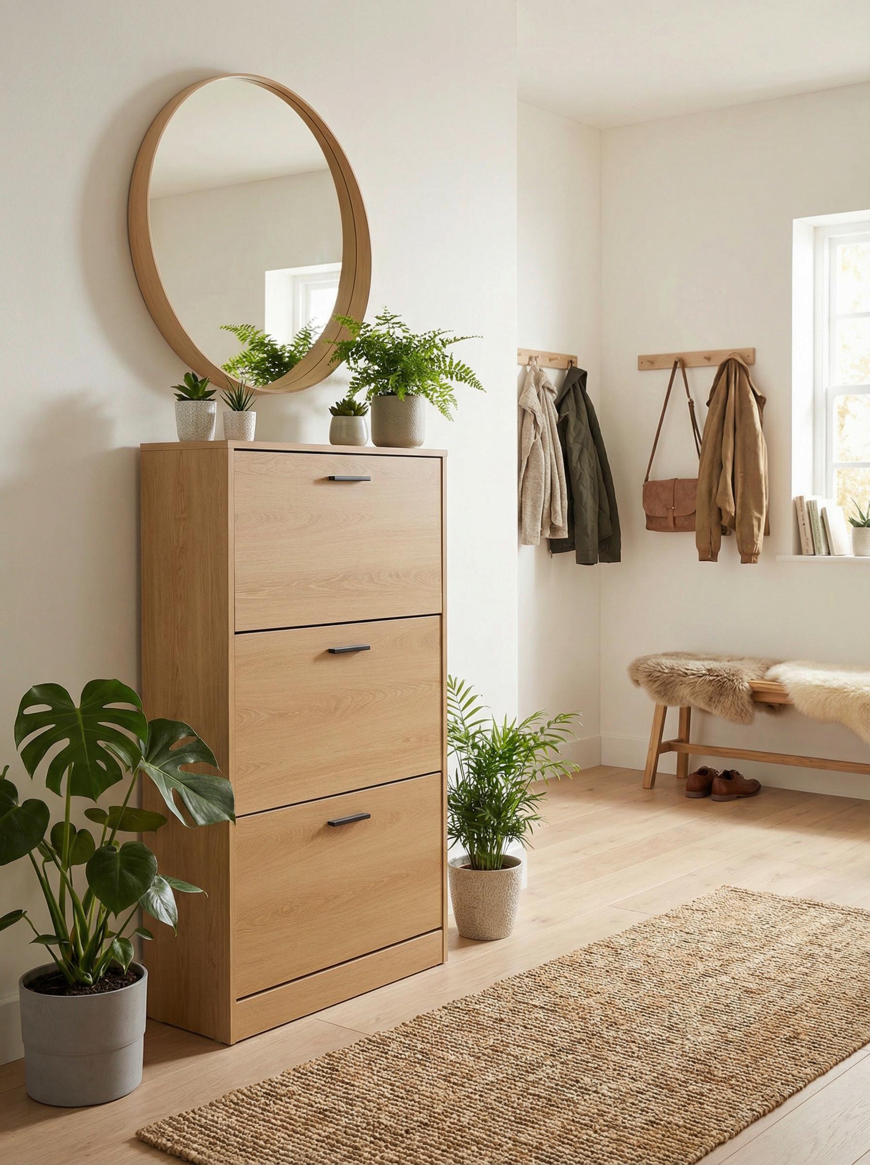 Schuhkipper Zwolle Eiche Dekor B: 60 cm - Eichefarben, Trend, Holzwerkstoff (60/117/24cm)