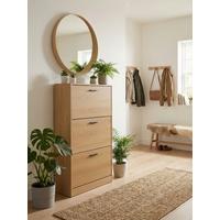 Schuhkipper Zwolle Eiche Dekor B: 60 cm - Eichefarben, Trend, Holzwerkstoff (60/117/24cm)