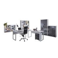 Büro Office Edition Grau/anthrazit Hochglanz - Anthrazit Hochglanz/Grau, MODERN, Holzwerkstoff/Metall - MID.YOU