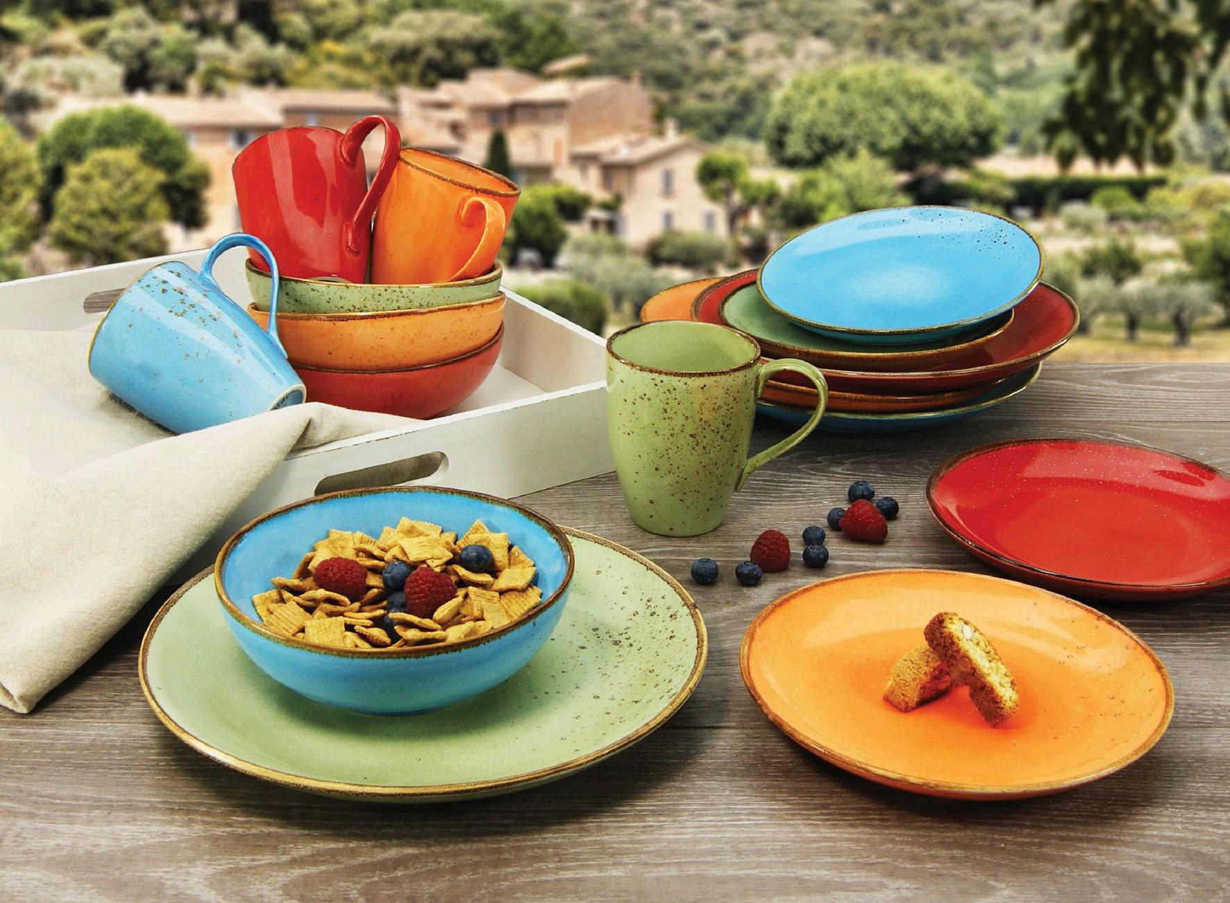 Kombiservice Keramik 4 Personen Geschirr Set - Multicolor, Basics, Keramik (34/31,5/33cm) - Creatable