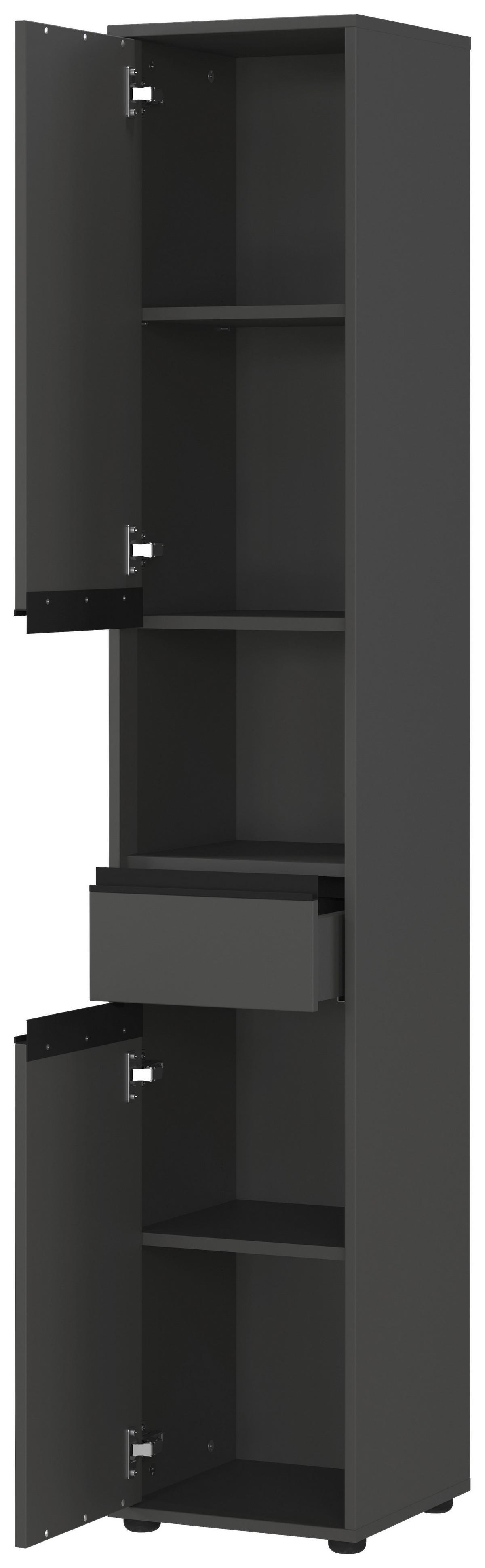 Hochschrank Gw-Lemont Graphitfarben - Schwarz/Graphitfarben, MODERN, Holzwerkstoff (33/181/34cm) - Germania