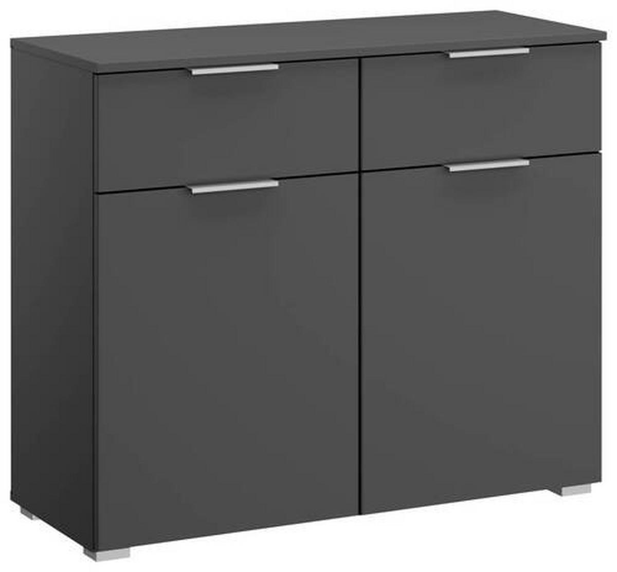 Kommode B: 93 Cm Alabama, Grau - Alufarben/Grau, MODERN, Holzwerkstoff (93/81/42cm) - Rauch Möbel