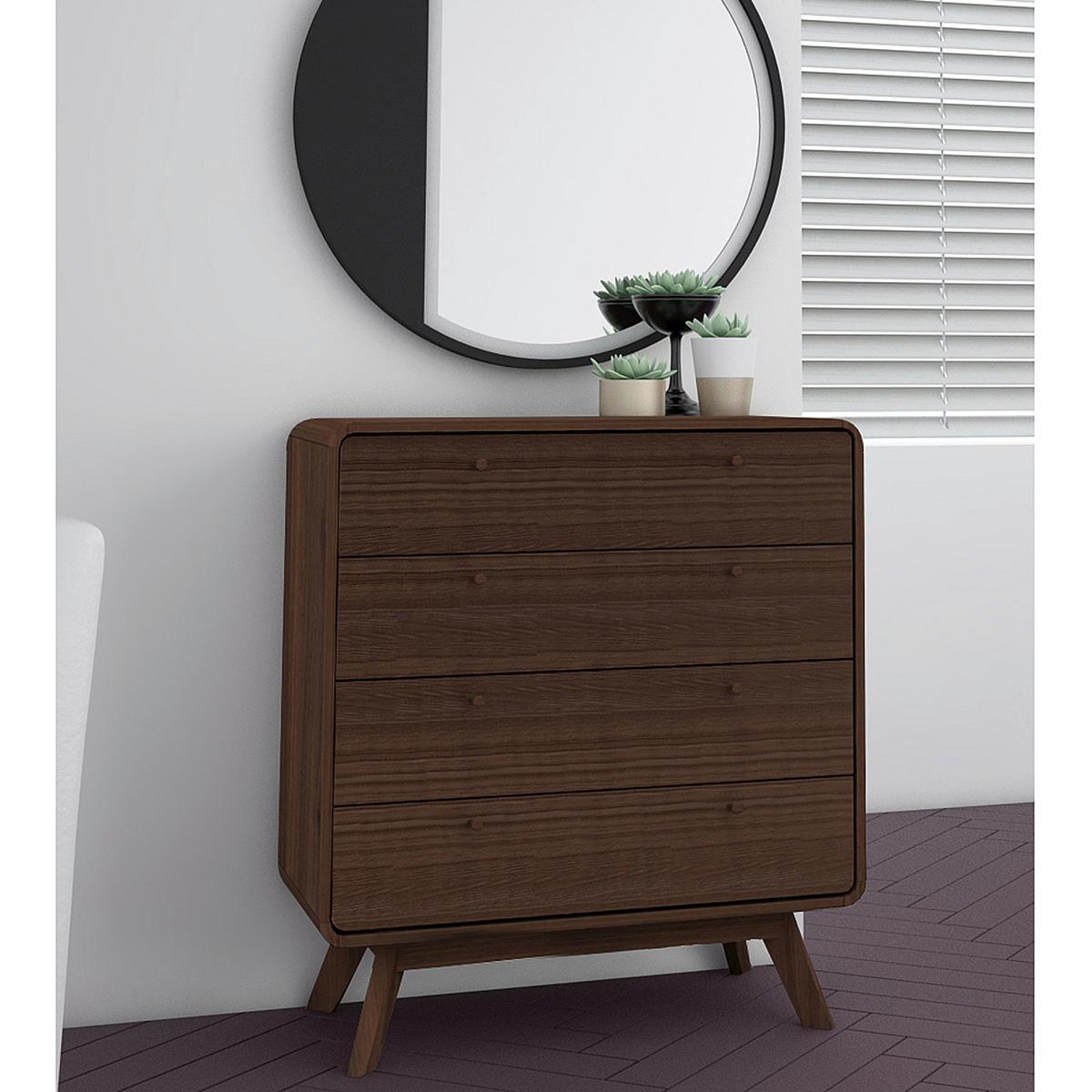 Kommode Cassie Braun/Walnussfarben 80 cm - Walnussfarben/Braun, Design, Holzwerkstoff (80/88/39cm) - MID.YOU