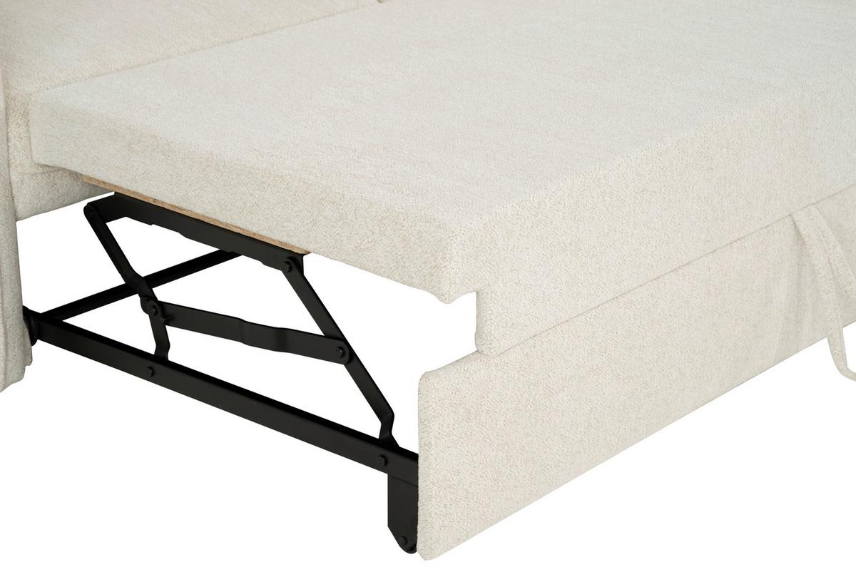 Ecksofa Costo Creme S: 254 cm - Creme/Schwarz, Design, Textil (254/160cm) - MID.YOU