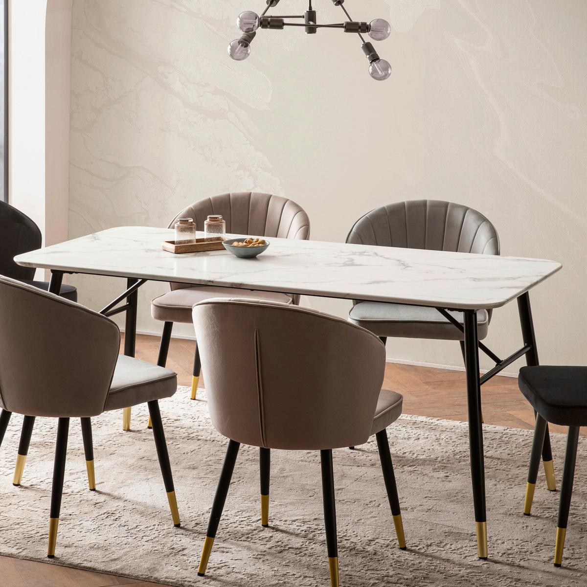 JÍDELNÍ STŮL WL6.957 - bílá/černá, Design, kov/kompozitní dřevo (140/76/80cm) - MID.YOU