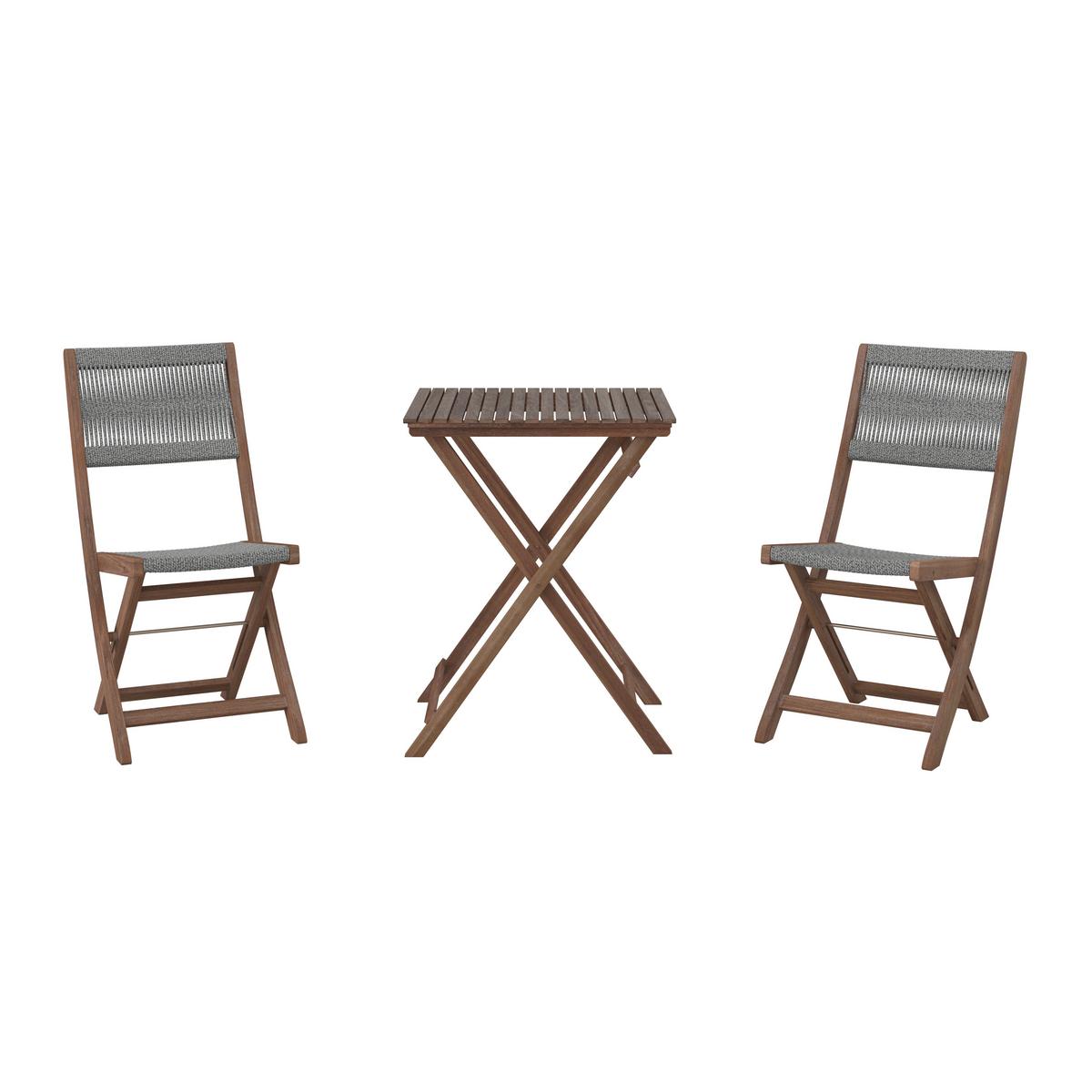 SADA NA BALKON EFFIE - barvy akácie, Moderní, dřevo/plast (60/76/60cm) - Bessagi Garden