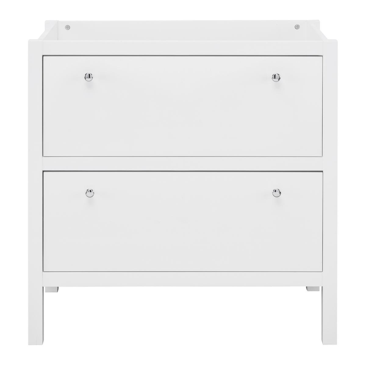 Spodná skrinka GINEVRA biela - biela/strieborná, Modern, kov (80/80/46cm) - Bessagi Home