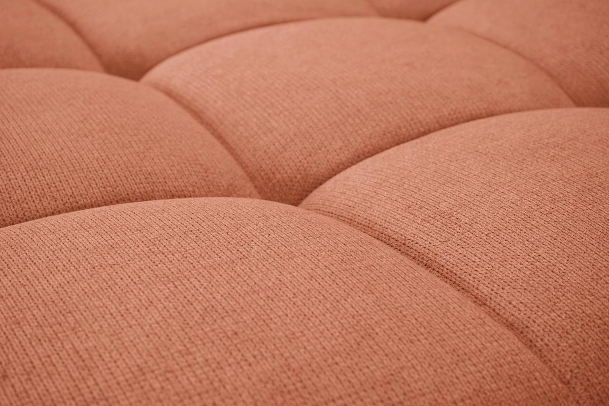 Rohová sedačka ERICE, levá, koňaková - barvy chromu/koňaková, Design, textil/plast (198/312cm)