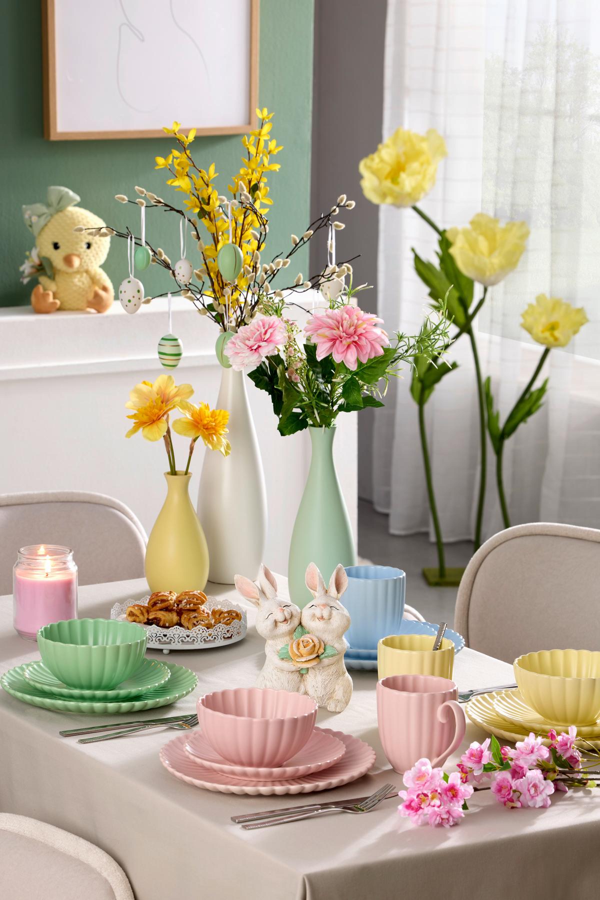 Dekohuhn Nadja - Gelb/Orange, KONVENTIONELL, Textil/Metall (18/20/30cm) - Luca Bessoni