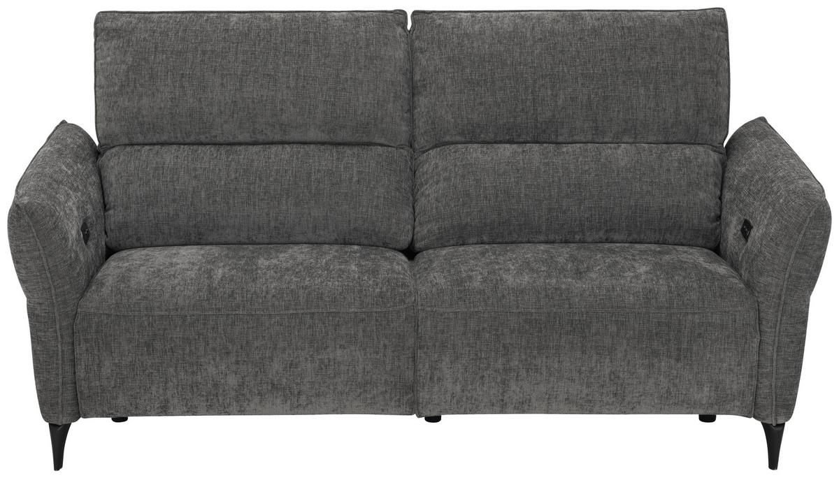Dvoumístná pohovka CAPE TOWN, šedá, eletrická relax.funkce - černá/tmavě šedá, Moderní, kov/dřevo (200/98/93cm) - Mömax